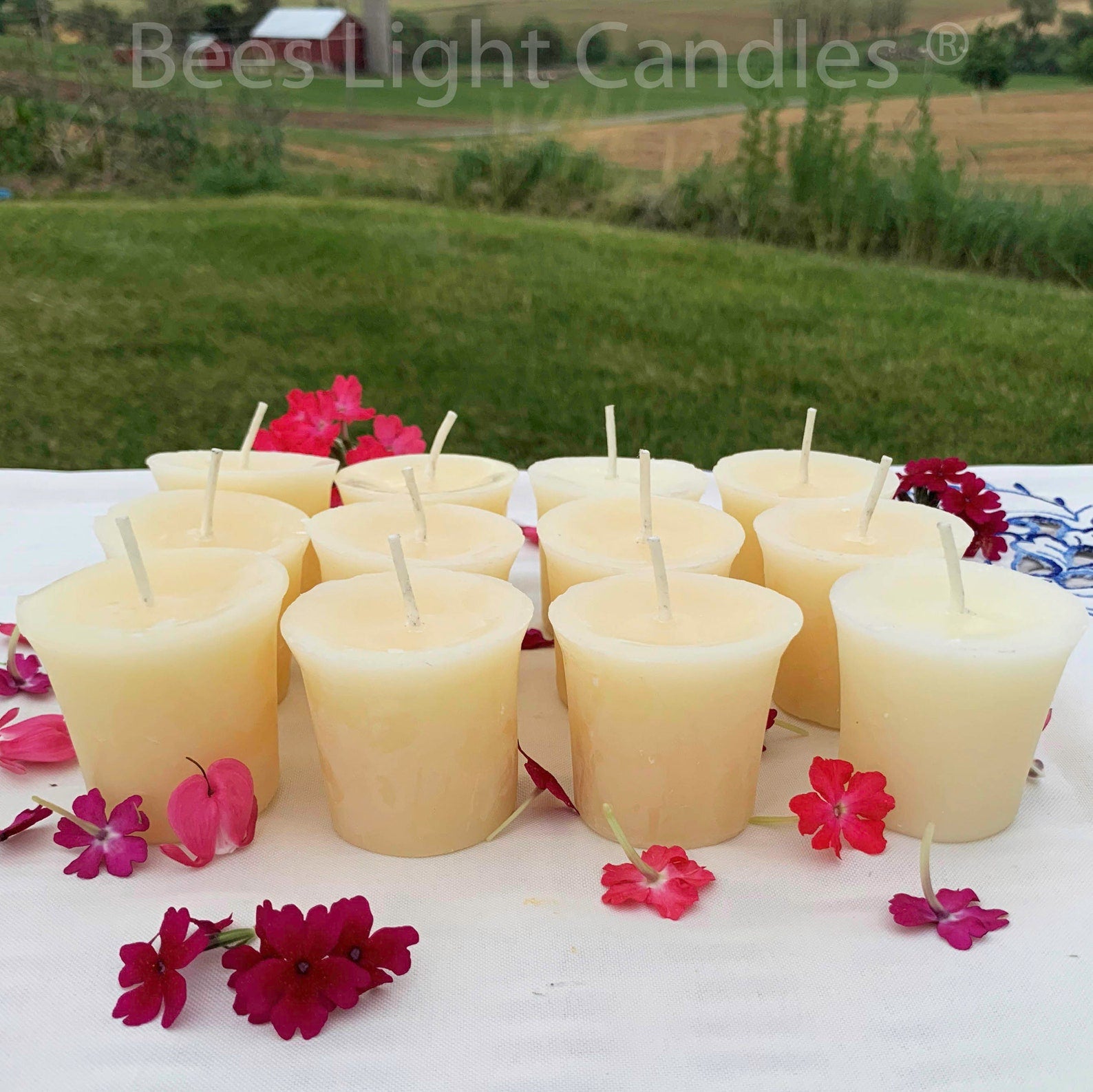 White Beeswax Votive Candles – Bees Light Candles